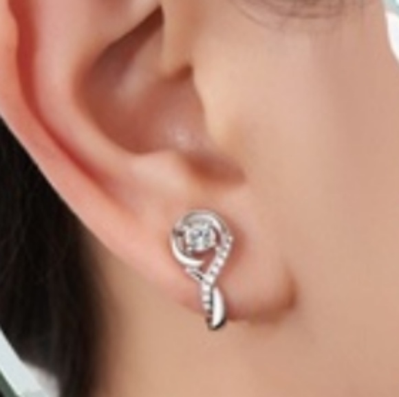 Infinity sapphire silver earrings - Picture 1 of 4